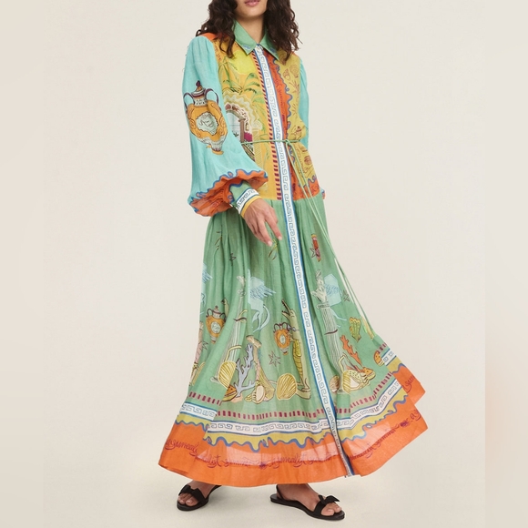 Alemais Dresses & Skirts - ALEMAIS surrealist summer ramie shirt dress